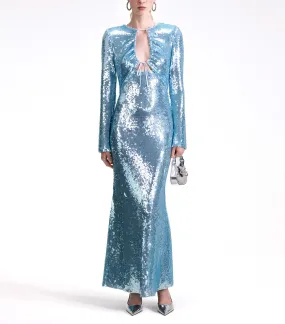 Sequin Maxi Dress Blue