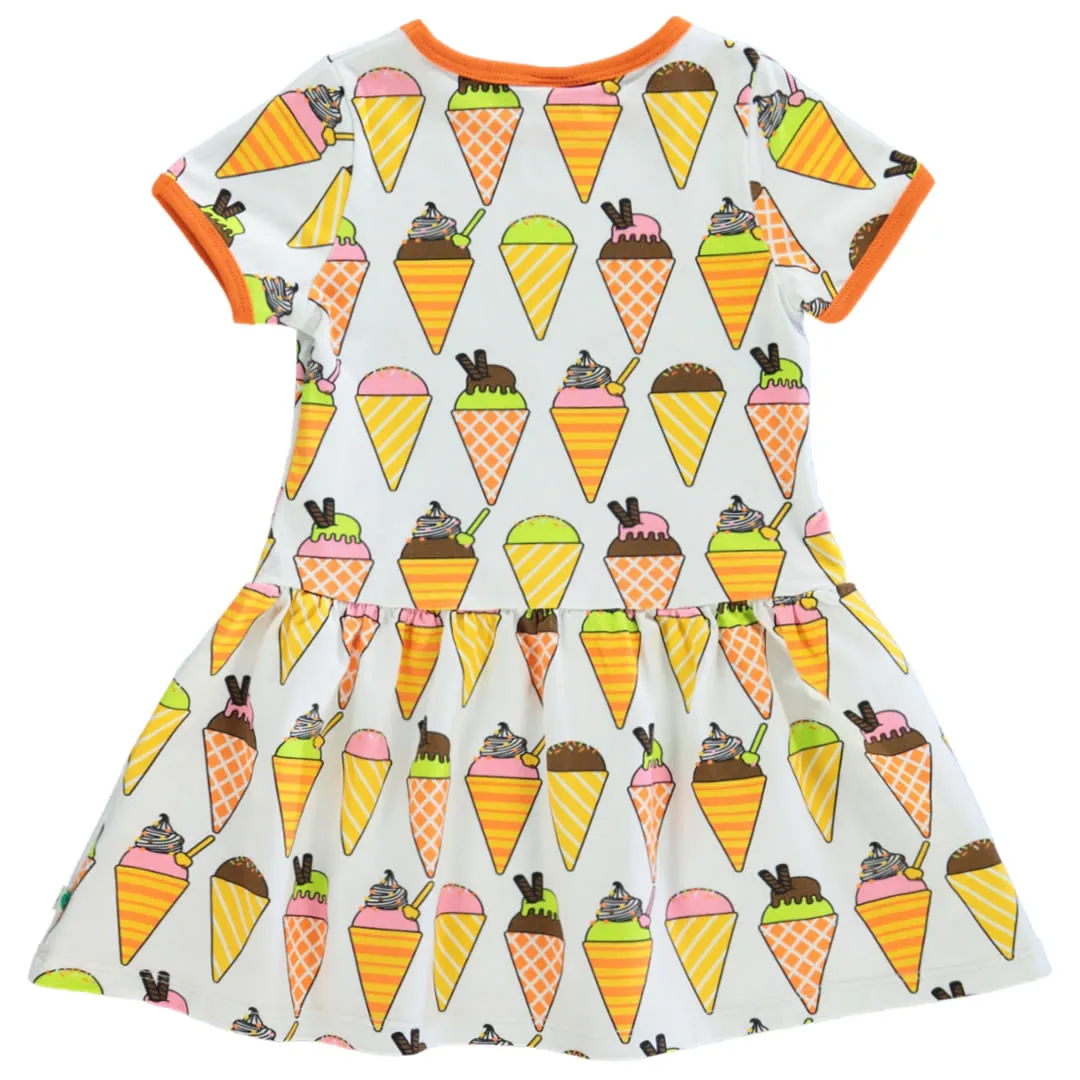 Short-sleeved dress with ice cream