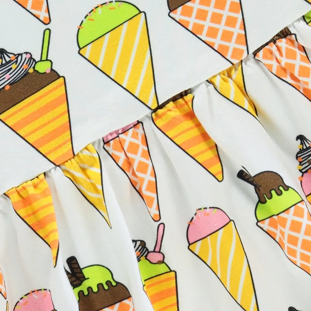 Short-sleeved dress with ice cream