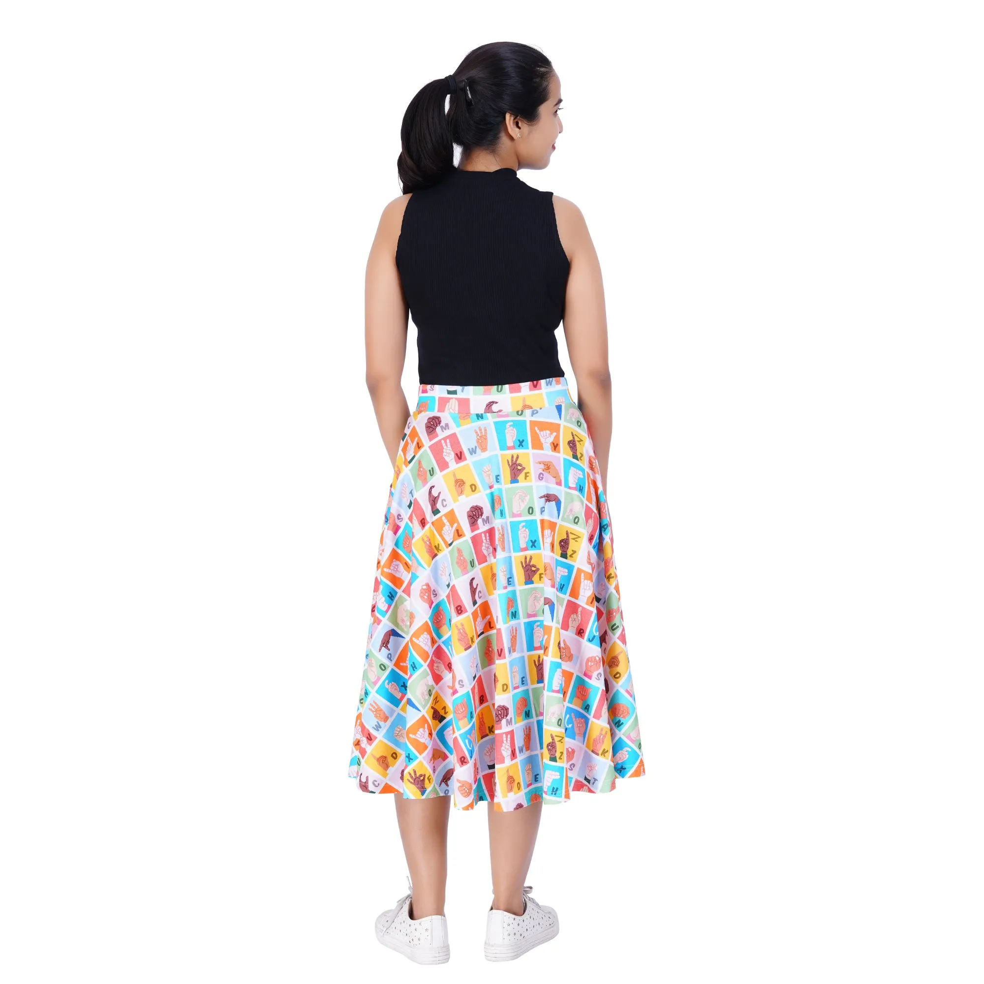 Sign Language 3/4th Twirl Skirt [FINAL SALE]