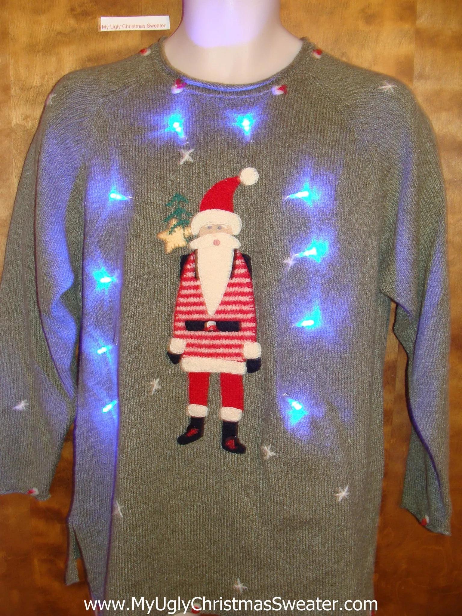 Skinny Santa Light Up Ugly Xmas Sweater