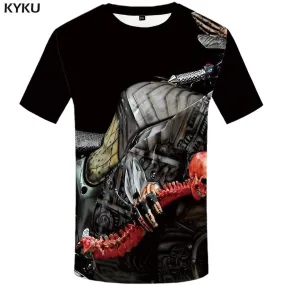 Skull T shirt Men Motorcycle T-shirt 3d Skeleton T shirts Funny Metal Tshirts Print Gothic Tshirt Anime Mens Fashion Hip hop