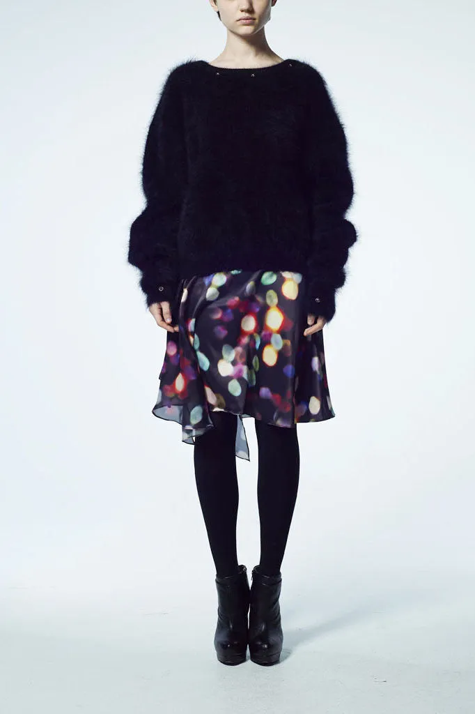 Slade Collection- Velvet Goldmine Inspired Asymmetry Printed Dots Skirt