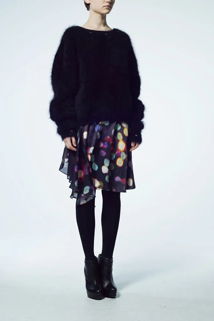 Slade Collection- Velvet Goldmine Inspired Asymmetry Printed Dots Skirt