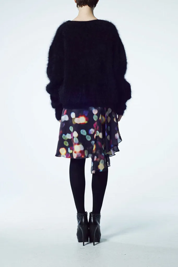 Slade Collection- Velvet Goldmine Inspired Asymmetry Printed Dots Skirt