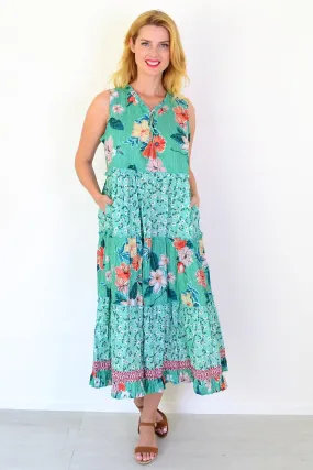 Sleeveless Kaleici Floral Dress