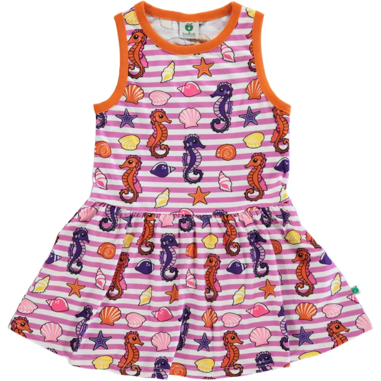 Småfolk Spring Pink Sleeveless Dress With Seahorses