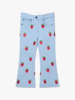 Stella McCartney Girls Cotton Denim Strawberry Jeans