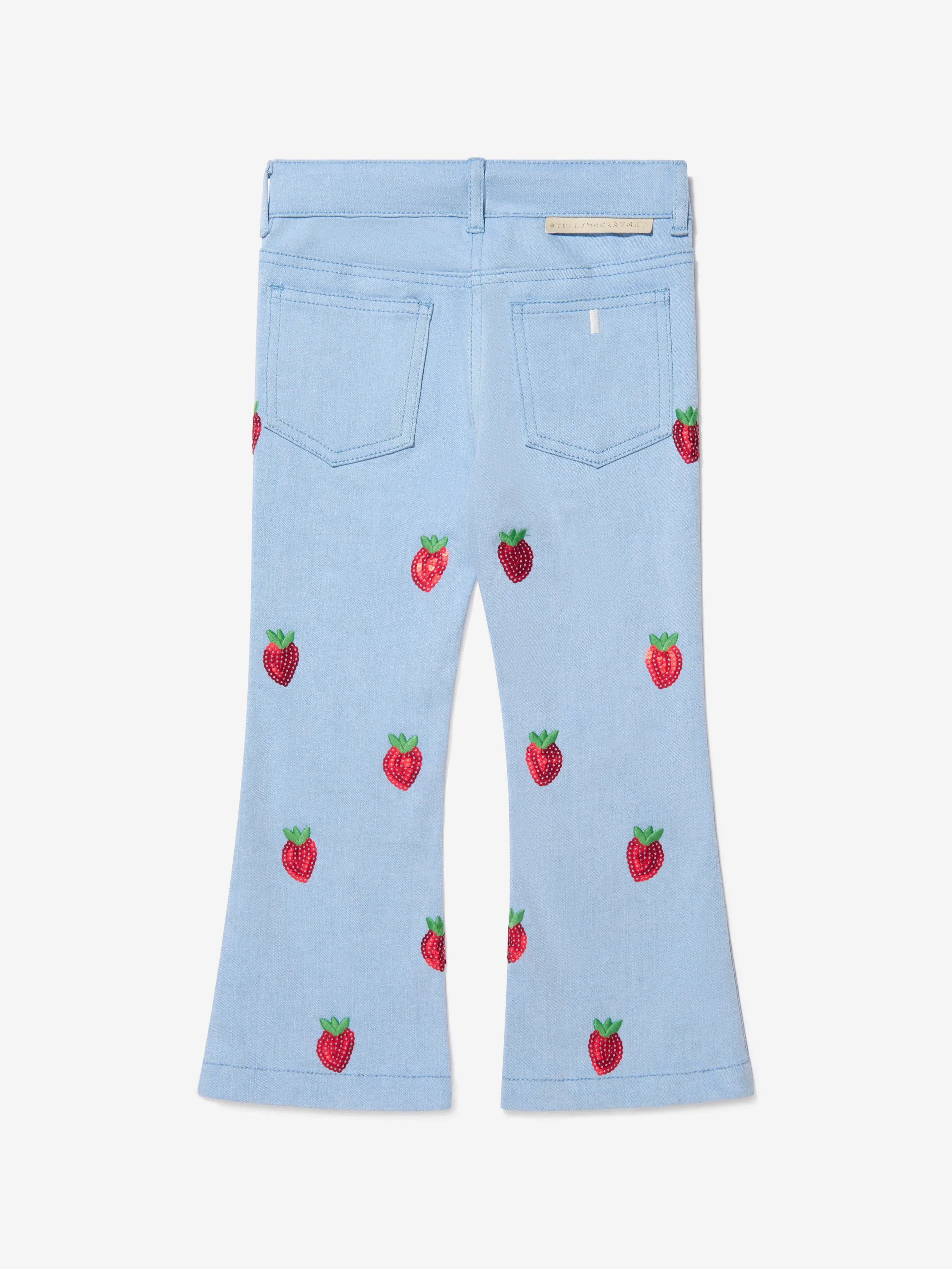 Stella McCartney Girls Cotton Denim Strawberry Jeans