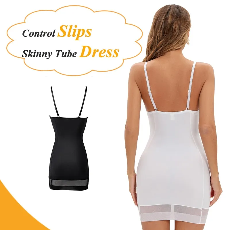 Strap White Dress Underwear Women Mesh Control Slips Dresses Party Underwire Underskirt Tube Mini Short Underdress Shapewear