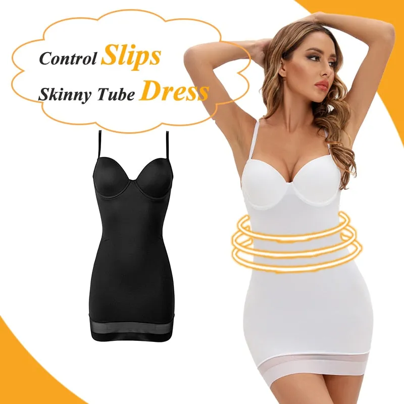 Strap White Dress Underwear Women Mesh Control Slips Dresses Party Underwire Underskirt Tube Mini Short Underdress Shapewear