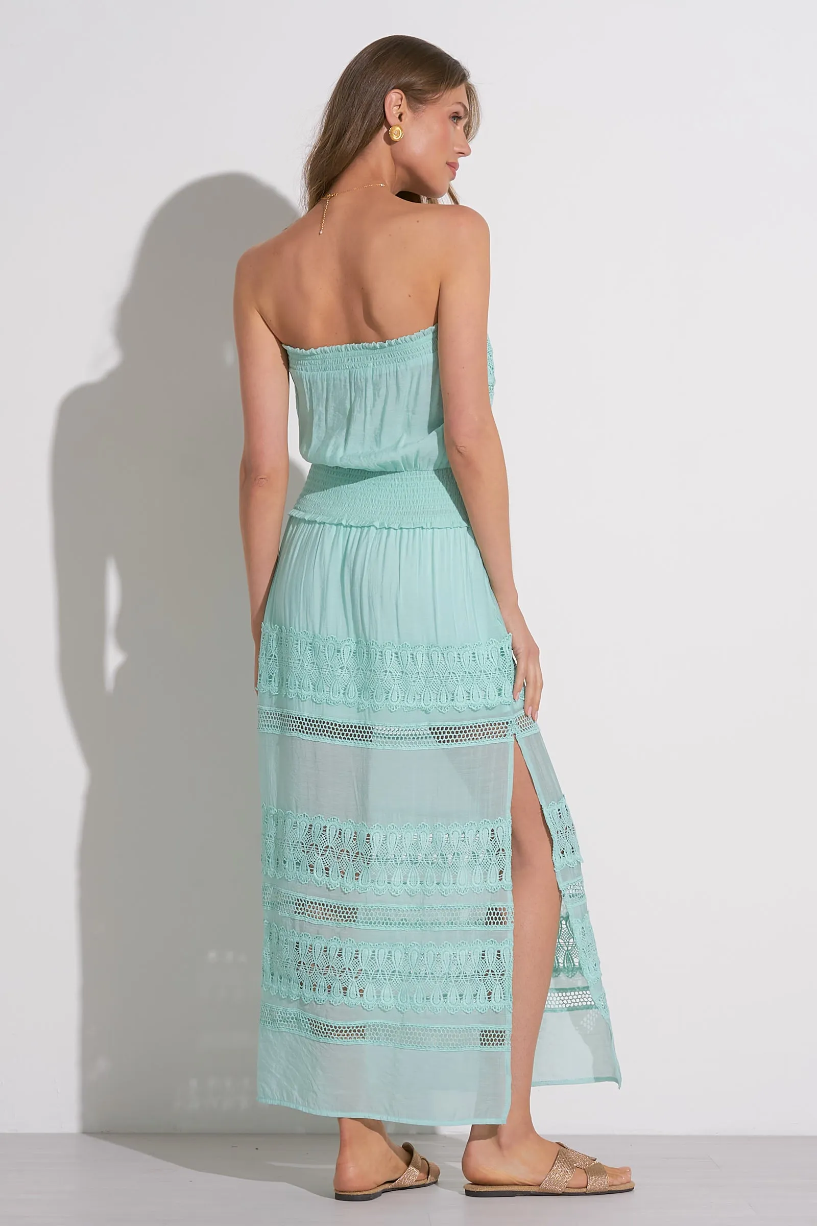 Strapless Crochet Maxi Dress