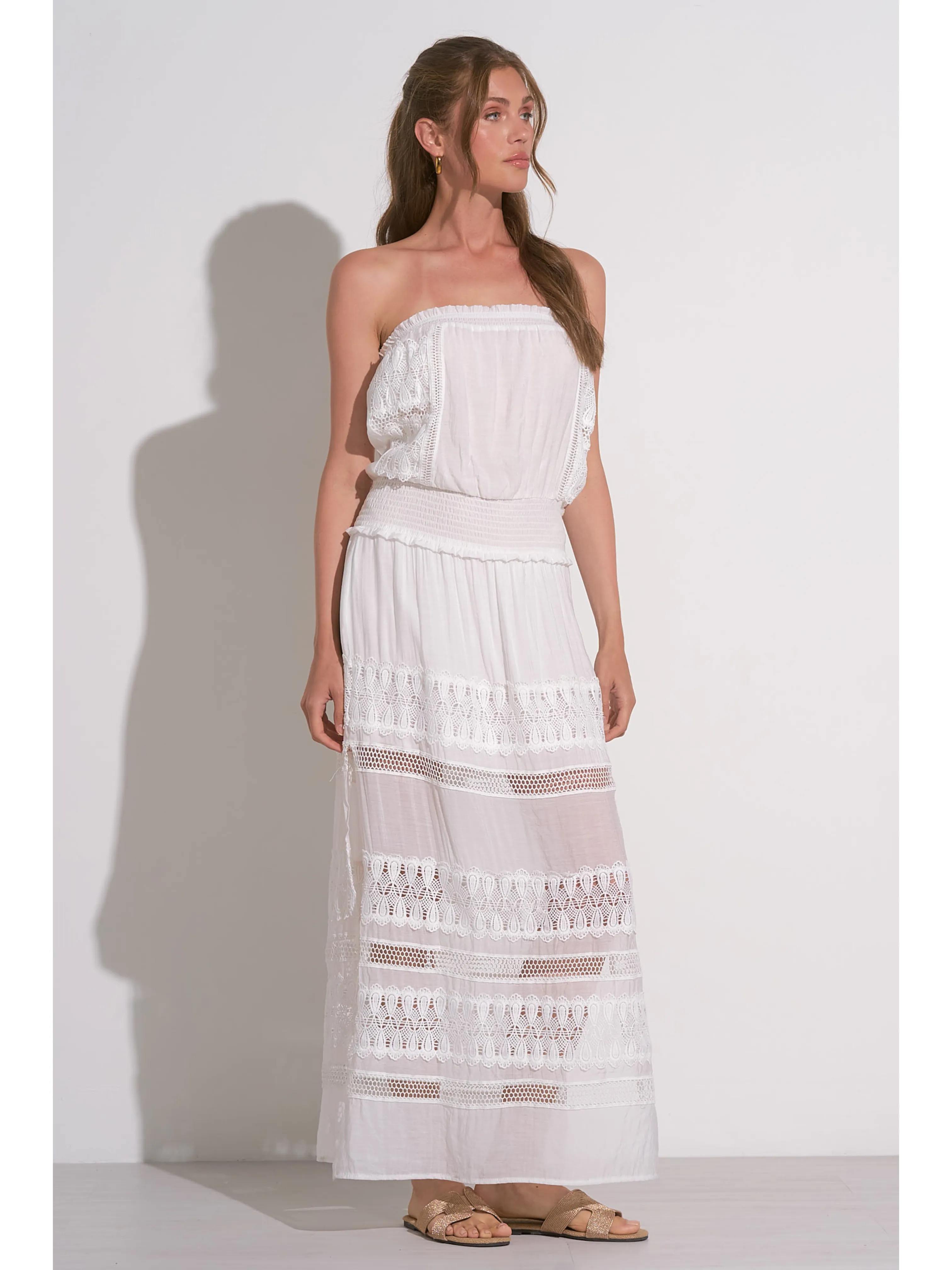 Strapless Crochet Maxi Dress