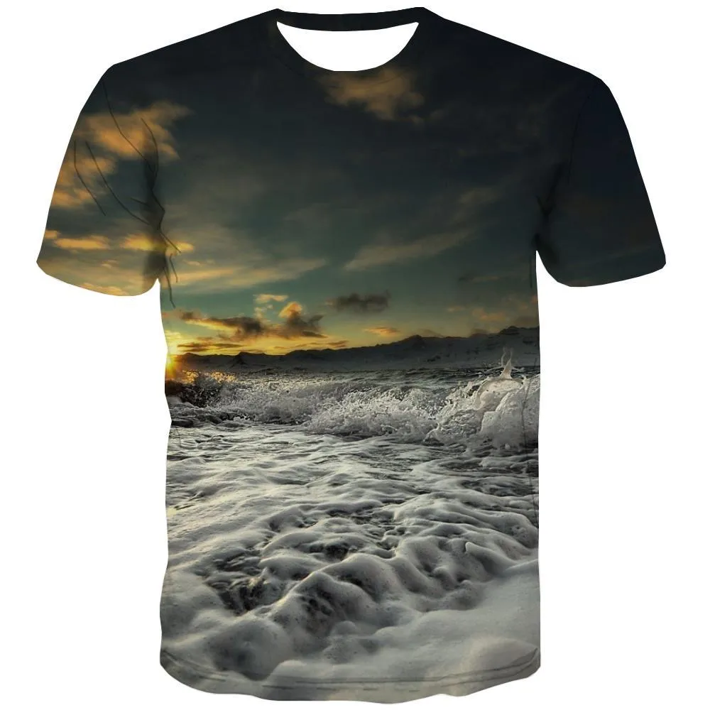 surf T-shirt Men The sea Tshirt Anime sport T-shirts Graphic Cool T shirts Funny