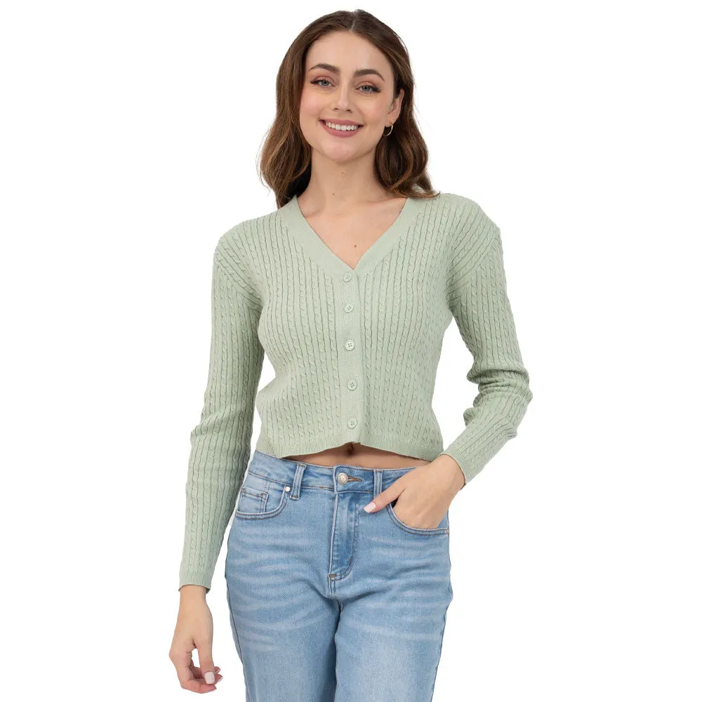 SWEATER PARA MUJER WITH BUTTONS CROP BASIC FOREVER 21