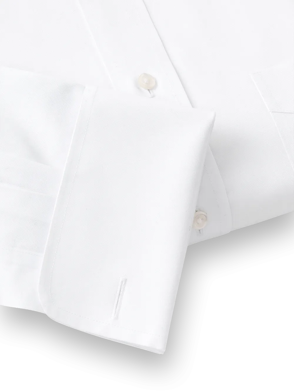 Tailored Fit Impeccable Non-Iron Cotton Straight Collar French Cuff Dress Shirt - White