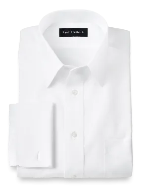 Tailored Fit Impeccable Non-Iron Cotton Straight Collar French Cuff Dress Shirt - White