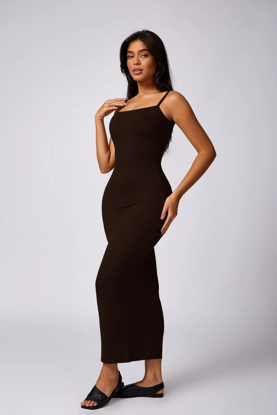 Thalia Long Dress - Brown (FINAL SALE)