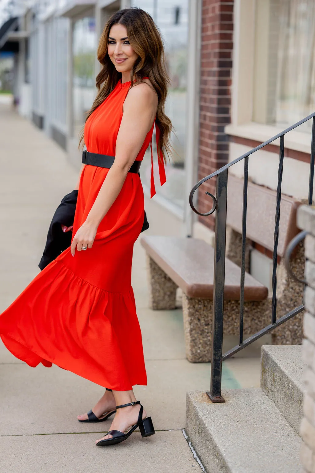 Tiered Halter Tank Maxi Dress