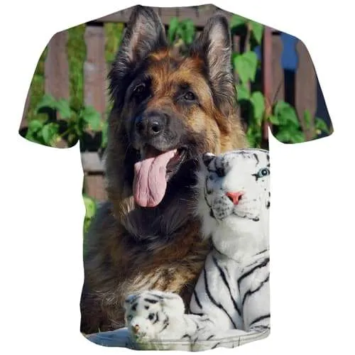 Tiger T-shirt Men Dog T shirts Funny Lovely Tshirts Novelty Harajuku Tshirt Printed Hip Hop Shirt Print Short Sleeve Full Print