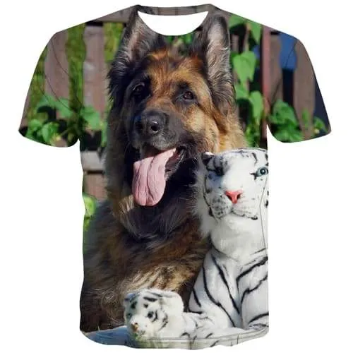 Tiger T-shirt Men Dog T shirts Funny Lovely Tshirts Novelty Harajuku Tshirt Printed Hip Hop Shirt Print Short Sleeve Full Print