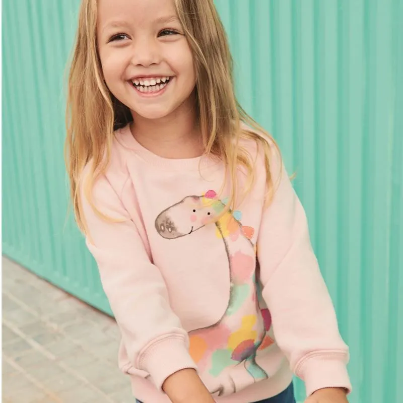 Toddler Girls Cartoon Giraffe Pattern Sweatshirt