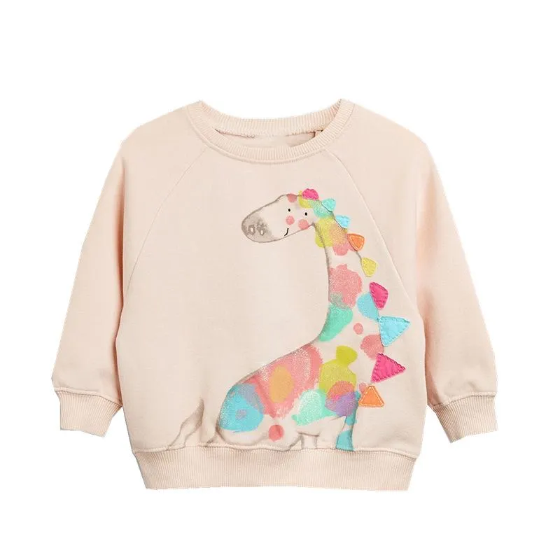 Toddler Girls Cartoon Giraffe Pattern Sweatshirt