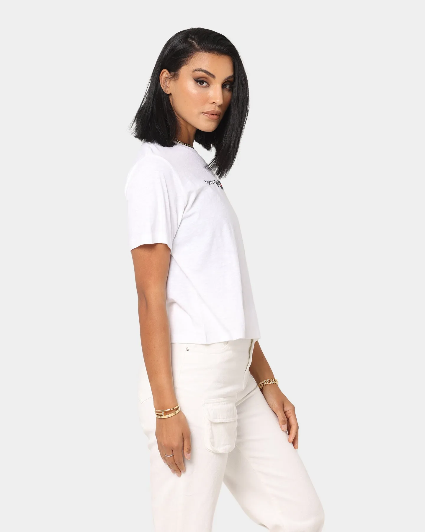 Tommy Jeans Women's Boxy Crop Homespun T-Shirt White