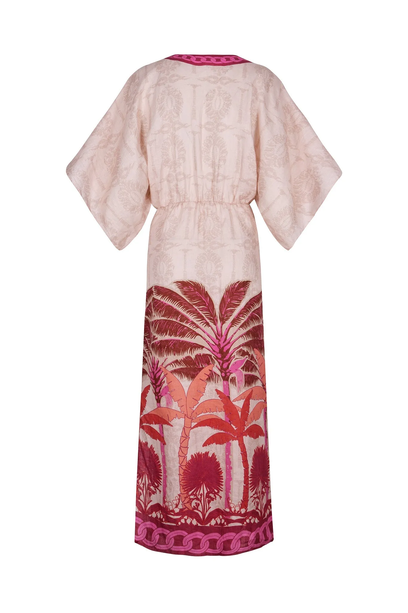 Topacio Linen Tunic / Fuchsia Palms