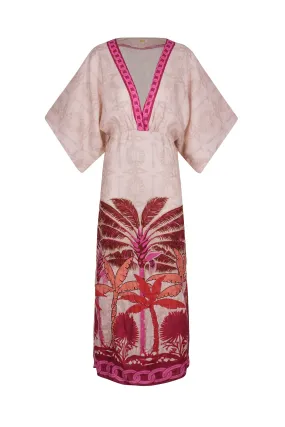 Topacio Linen Tunic / Fuchsia Palms