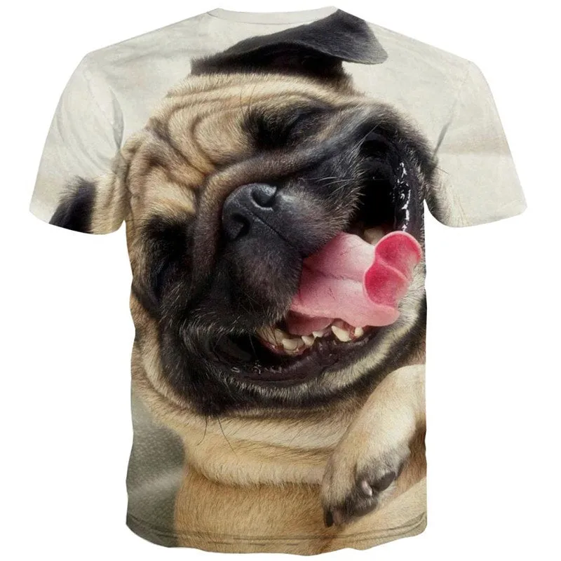 tshirts dog Puppy Cute animal Hip hop tshirt 3D men's big Smart dogs art costume Casual