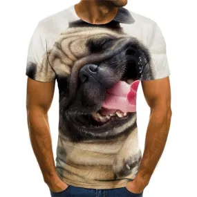 tshirts dog Puppy Cute animal Hip hop tshirt 3D men's big Smart dogs art costume Casual