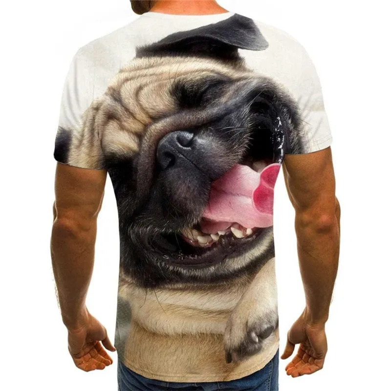 tshirts dog Puppy Cute animal Hip hop tshirt 3D men's big Smart dogs art costume Casual