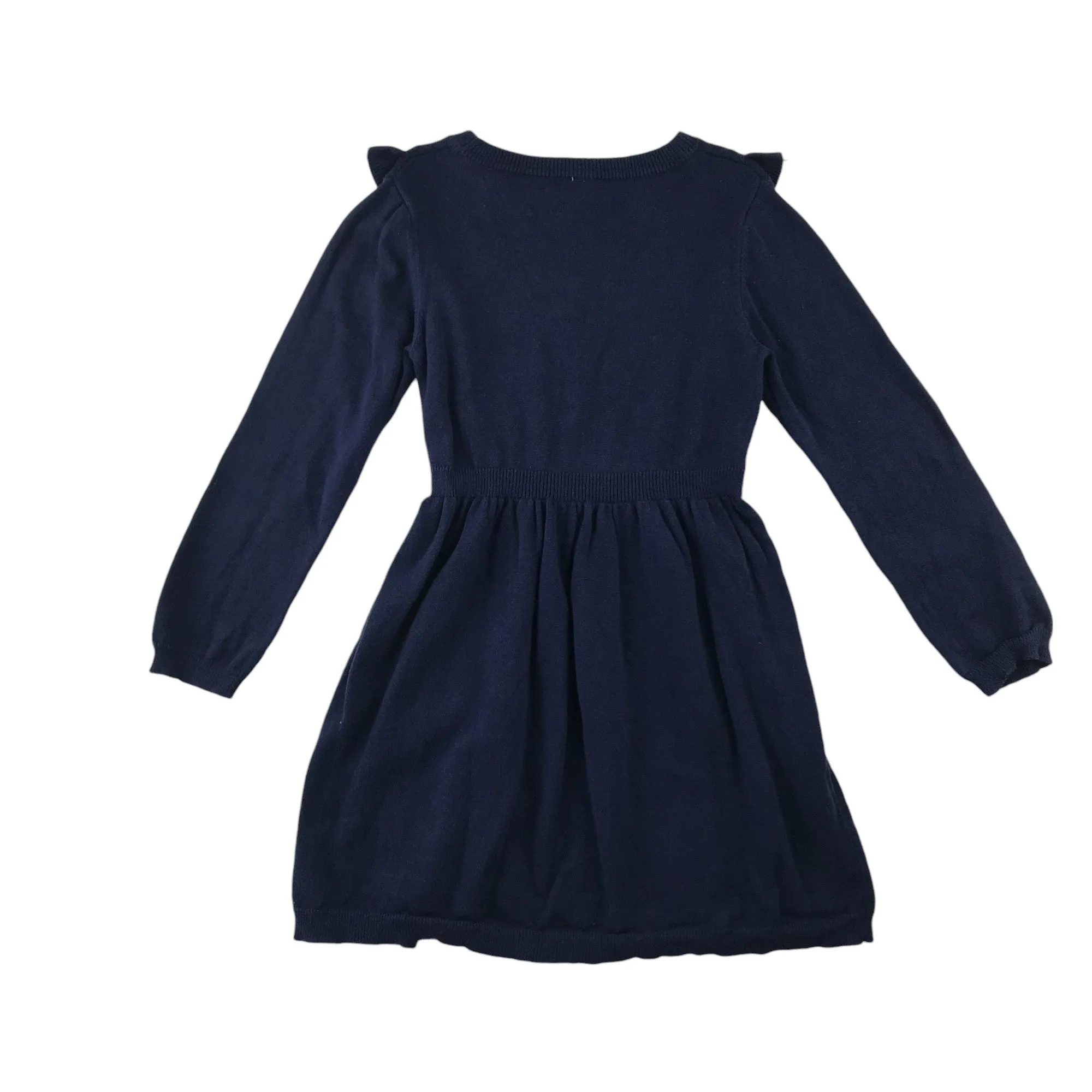 Tu dress 5-6 years navy blue knitted floral jumper dress cotton