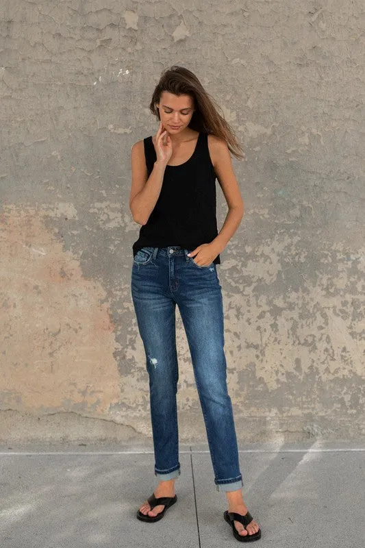 Vervet Cuffed Stretch Boyfriend Jeans