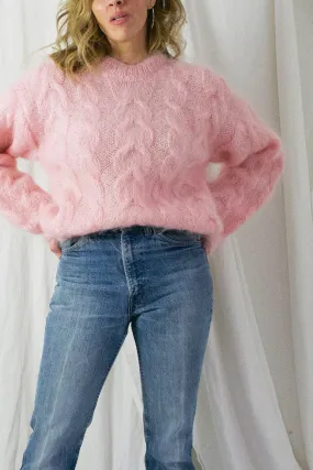 Vintage Pink Fluffy Mohair Sweater