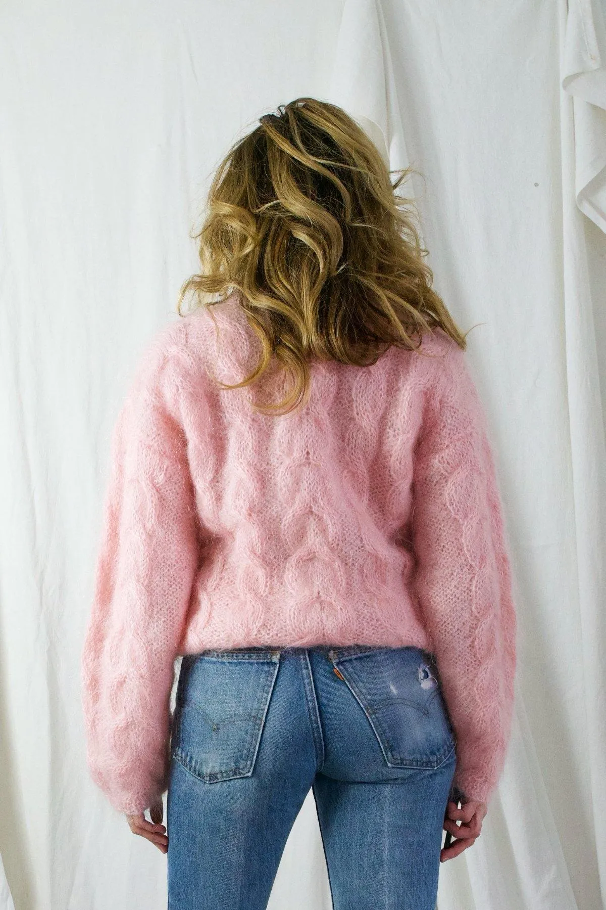 Vintage Pink Fluffy Mohair Sweater