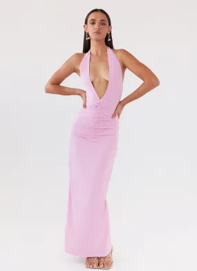 Whisked Away Halterneck Maxi Dress - Pink