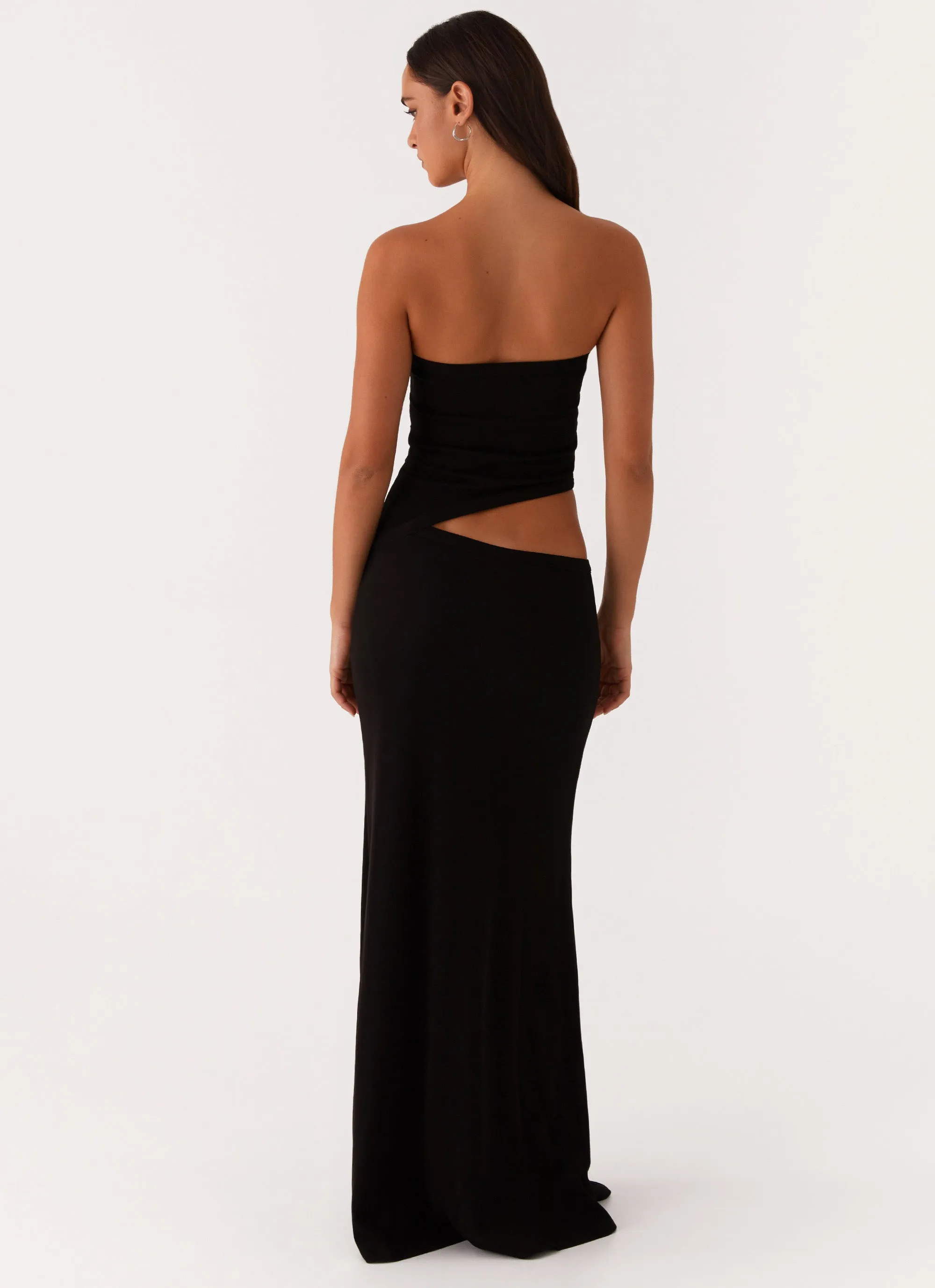 Wild Roses Maxi Dress - Black