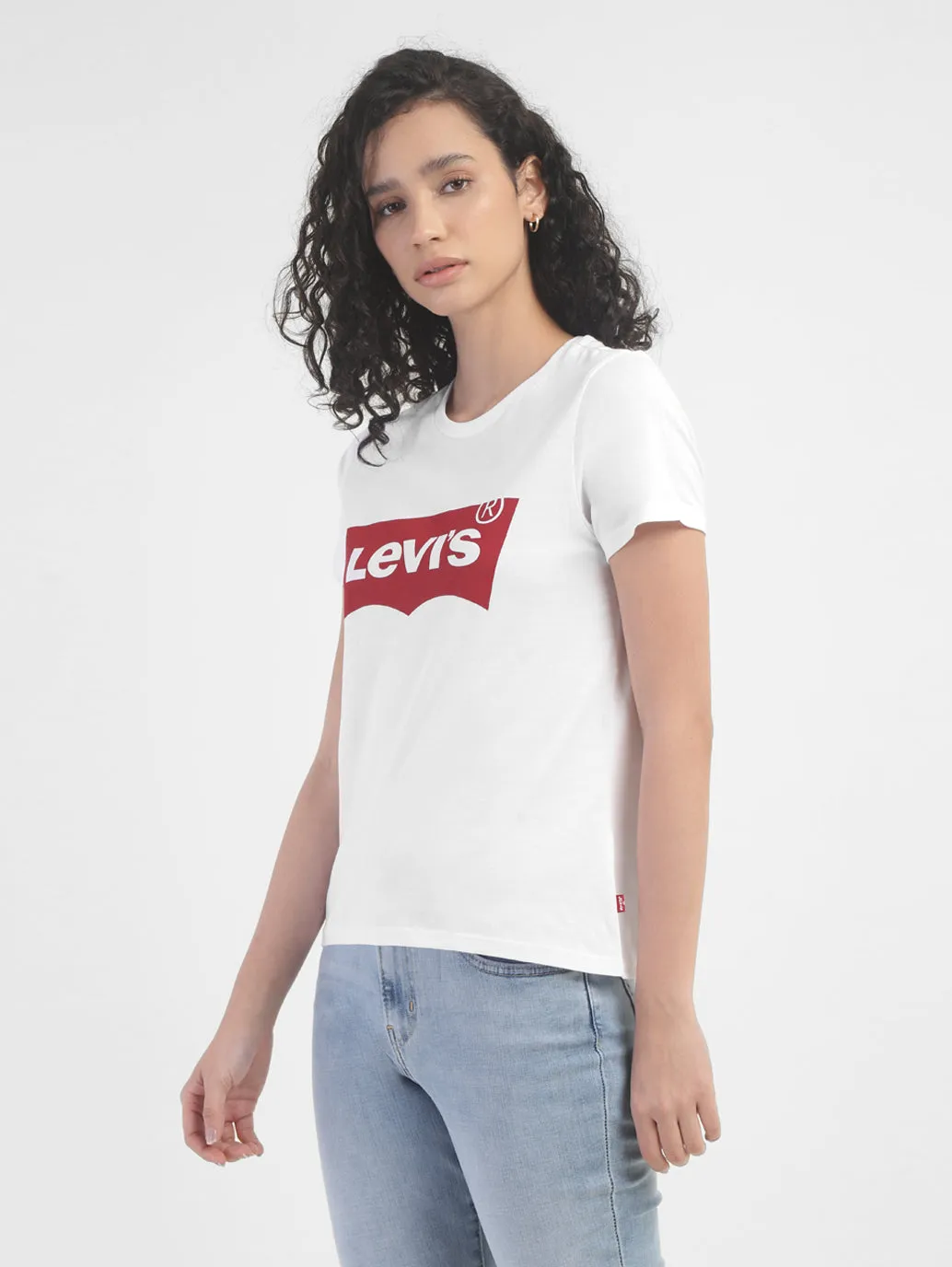 Women's Brand Logo Crew Neck T-shirt White