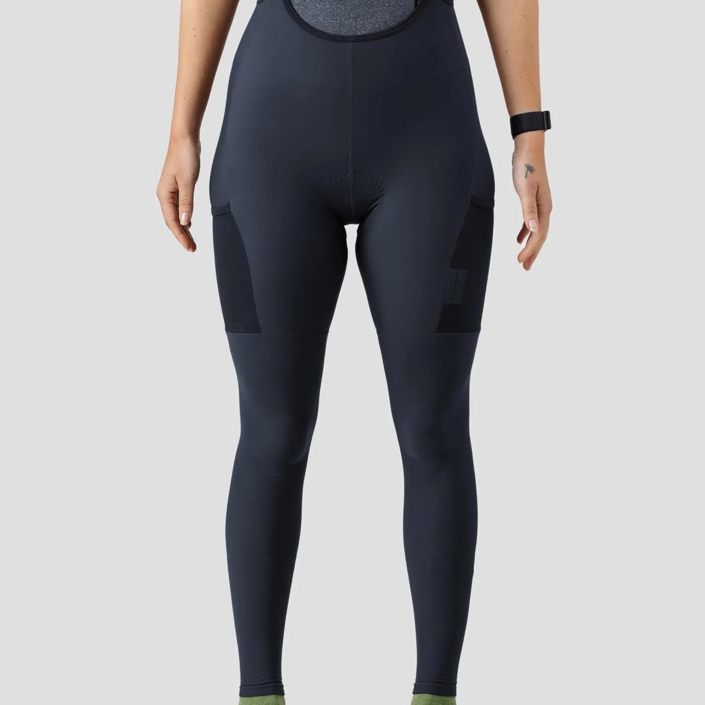 Women's Thermal Droptail Cargo Bib Tight - Midnight Blue