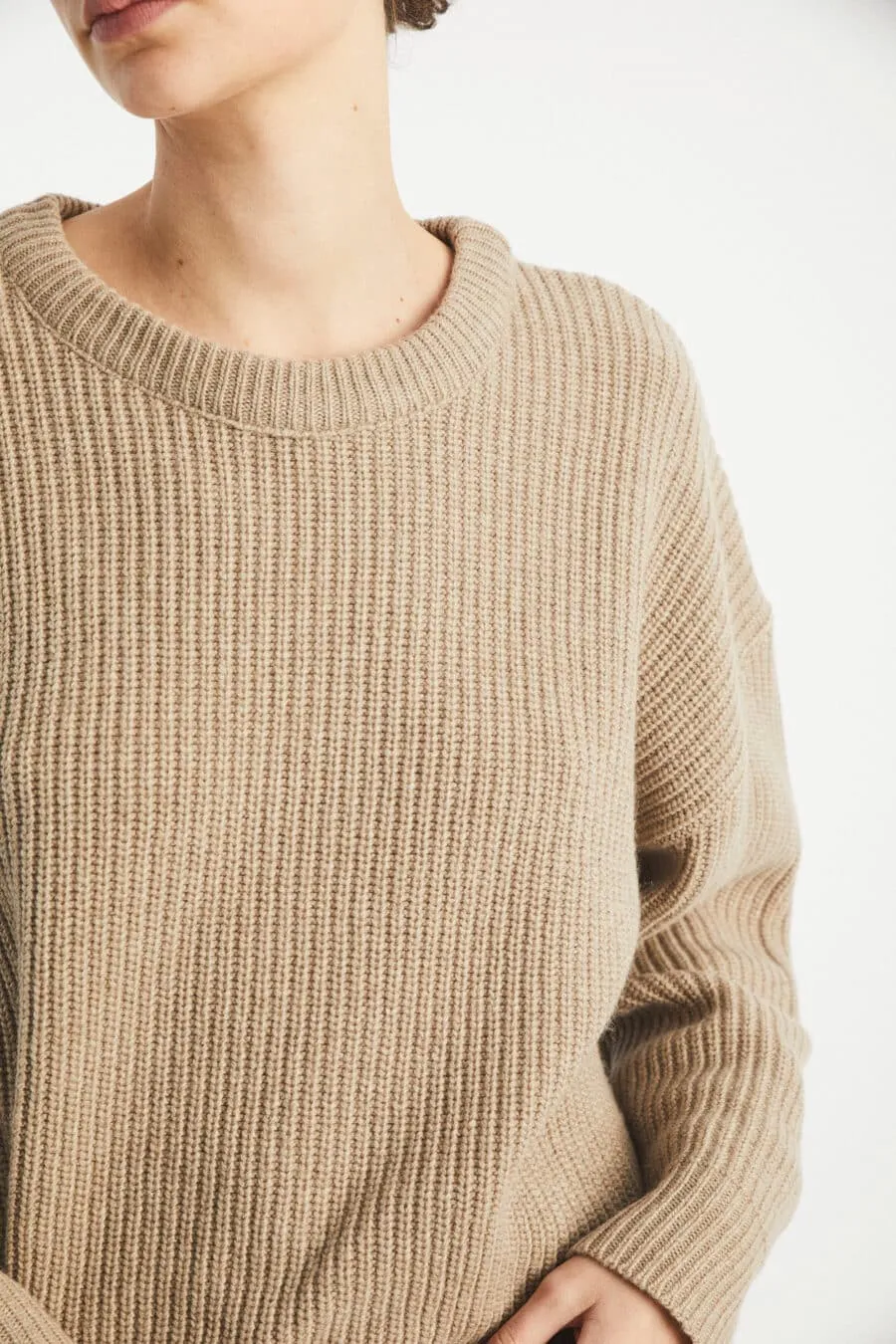 wool sweater - erich - light brown