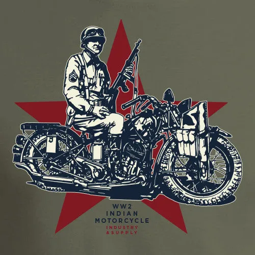 WW2 INDIAN MOTORCYCLE T-SHIRT