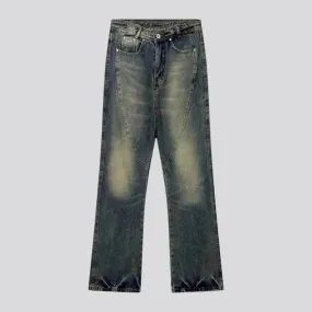 Y2k men's diagonal-seams jeans