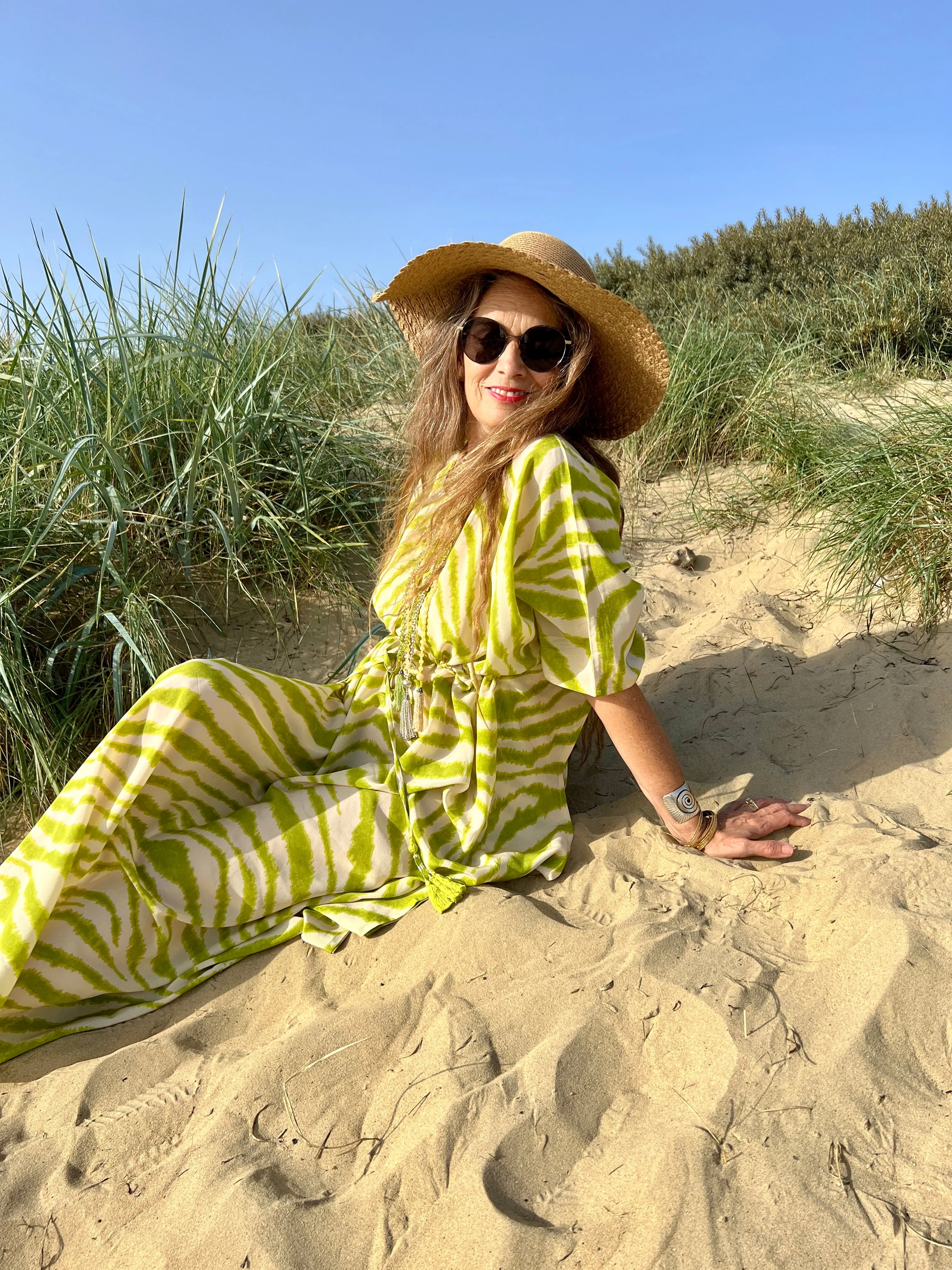 Zebra Verde Limone Italian Silk Maxi