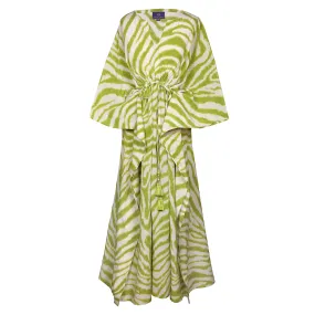 Zebra Verde Limone Italian Silk Maxi