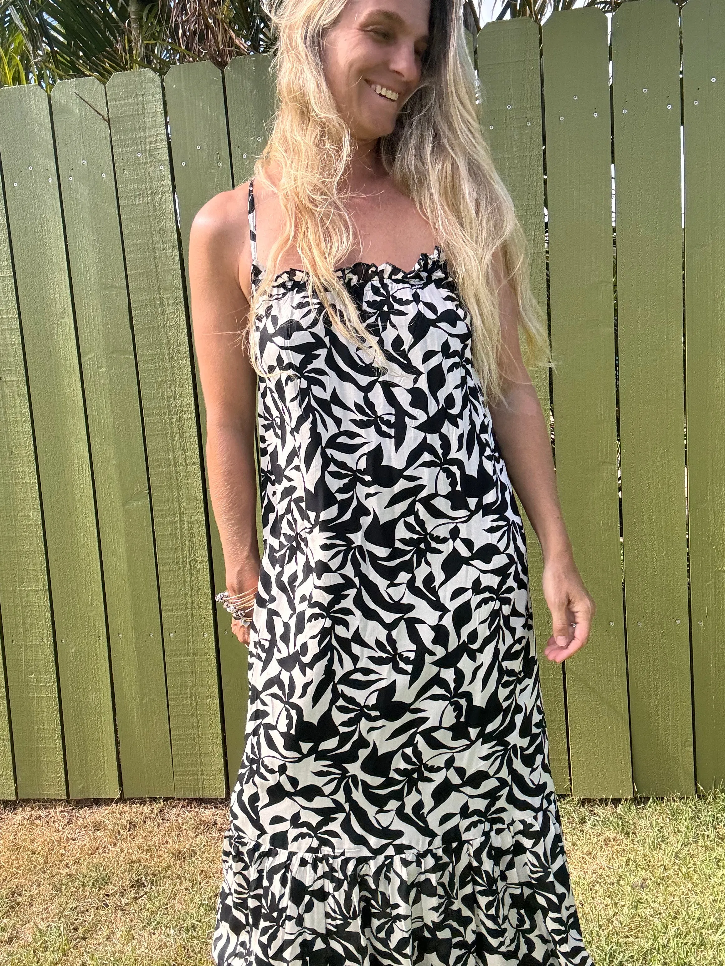 ZSUPPLY Cocktail Hour Leaf maxi dress